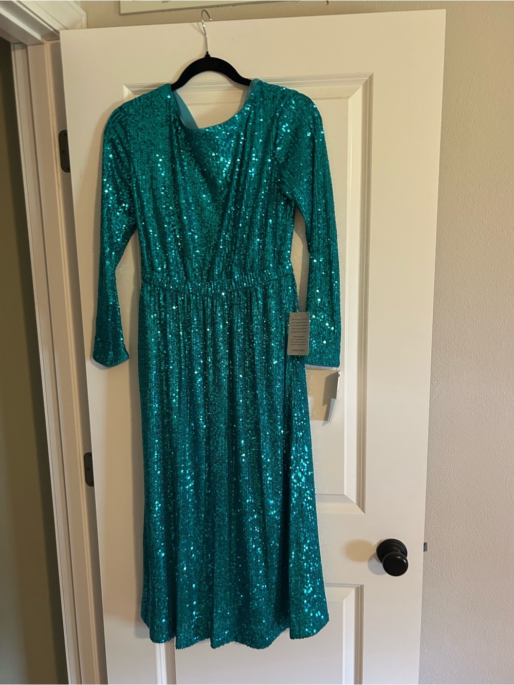 Laggy London Sequin Long Sleeve Midi Dress
